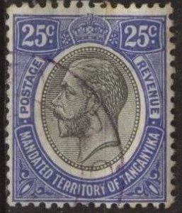 Tanganyika 33 (used) 25c George V, ultra & black (1927)