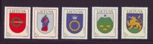 Lithuania Sc 736-740 2003 Coats of Arms stamp set mint NH