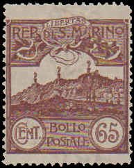 San Marino #66, Incomplete Set, 1903-1905, Hinged