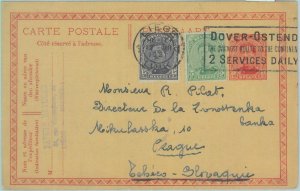 85042 - BELGIUM - POSTAL STATIONERY CARD to SLOVAKIA 1921 - TRANSPORT-