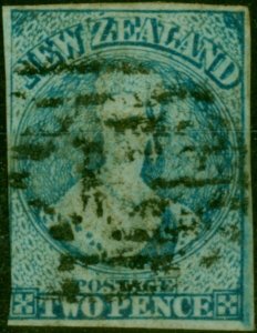 New Zealand 1864 2d Pale Blue SG98 Wmk N.Z Good Used