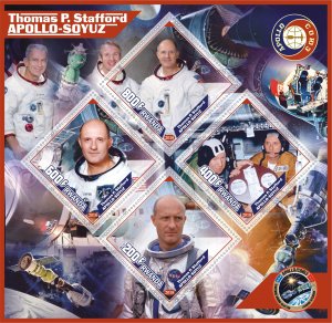 Stamps. Space. Apollo Soyuz. Thomas Stafford 2019 year 1+1 sheets perforated