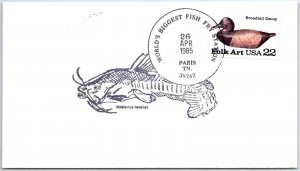 US SPECIAL POSTMARK EVENT COVER WORLD'S BIGGEST FISH FRY STATION PARIS TN 1985 b