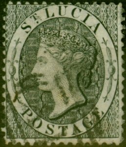 St Lucia 1876 Black SG15 Fine Used Stamp