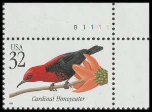 US 3225 Tropical Birds Cardinal Honeyeater 32c plate single UR MNH 1998