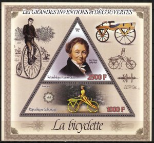 Gabon 2014 Inventors Bicycles Karl Drais Sheet MNH