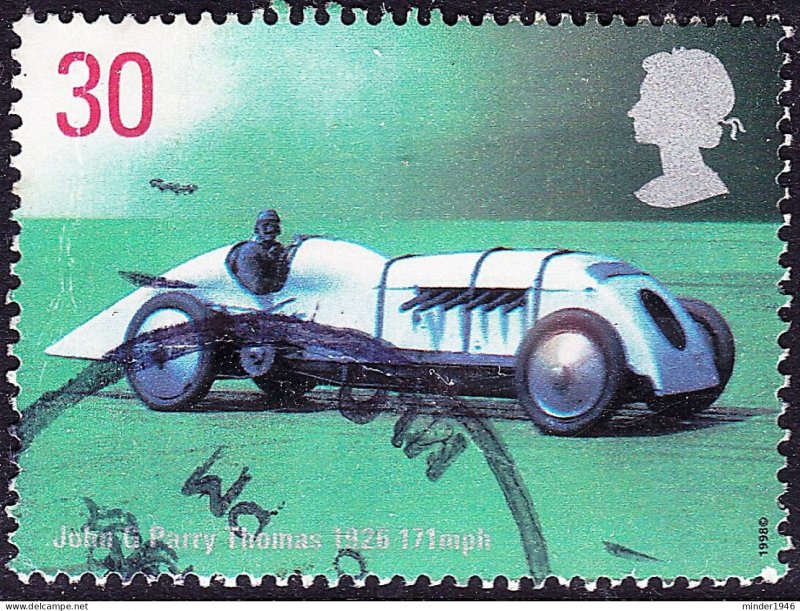 GREAT BRITAIN 1998 QEII 30p Multicoloured, Land Speed Records-John G. Parry T...