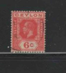 CEYLON #204 1912 6c KING GEORGE V F-VF USED a