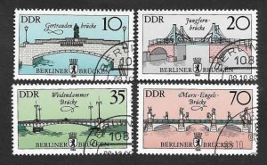 SE)1985 DDR, BERLIN BRIDGE SERIES, 4 CTO STAMPS