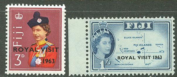 Fiji # 196-97 Royal Visit 1963 (2)  Mint NH