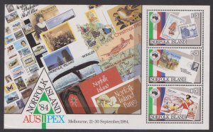 NORFOLK ISLAND - 1984 AUSIPEX '84 STAMP EXHIBITION - MIN. SHEET MINT NH