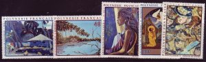 FRENCH POLYNESIA Sc C78-82 NH ISSUE OF 1971 - ART