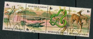 Burundi #519a - 519d African Animals used strip of 4