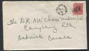 NEW BRUNSWICK SPLIT RING TOWN CANCEL COVER FLATLANDS