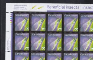 Canada # 2235 & 2235a, Beneficial Insects, Full Sheet with Error, NH