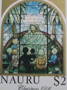 ​NAURU-1991-SC#395-STAIN GLASS WINDOW-ALL THE CHILDREN COME WITH ME- MNH S/S