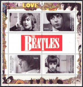 Tuva Touva Music Rock Band The Beatles Sheet of 4 MNH Private