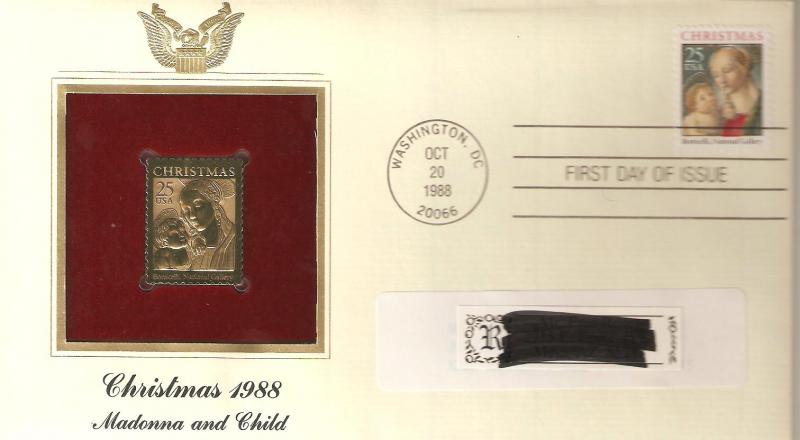 US 2399 FDC  Christmas & Gold Replica