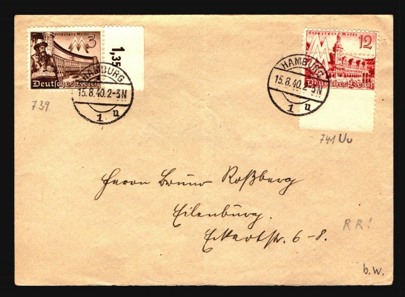 Germany SC# 496 PERF ERROR On Cover / Fold - Z17169