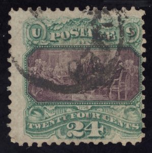 US Scott 120 Used 24c green and violet Lot F061 bhmstamps