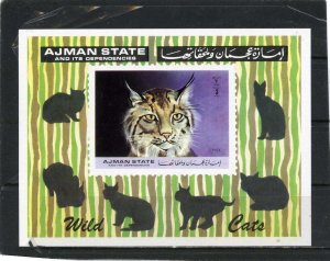 AJMAN 1972 FAUNA/WILD CATS S/S MNH