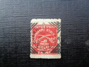 Stamps Indian State of Charkhari Half Anna Red 1909-1919 (Type 2)