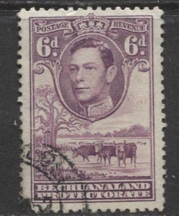 Bechuanaland - Scott 130 - KGVI - Definitive -1938 - Used - Single 6p Stamp