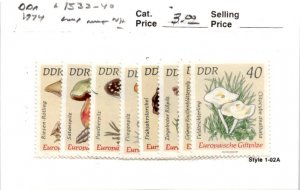 Germany - DDR, Postage Stamp, #1533-1540 Mint NH, 1974 Mushroom (AC)