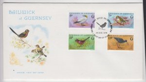 Guernsey Birds 1978 set of 4, on FDC