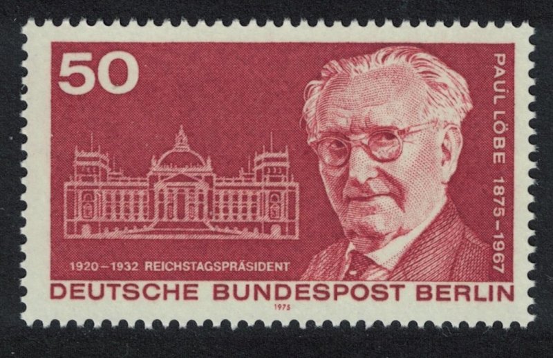 Berlin Birth Centenary of Paul Lobe politician 1975 MNH SG#B499