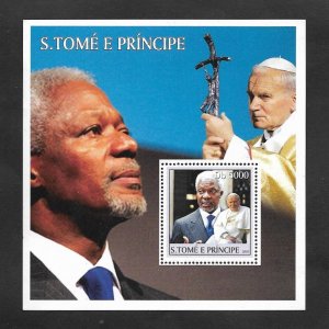 SD)2003 ST. TOME & PRINCE POPE JOHN PAUL II AND KOFI ANNAN FORMER UN SECRETARY