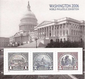 US Stamp 2006 World Philatelic Exhibition Stamp Souvenir Sheet #4075