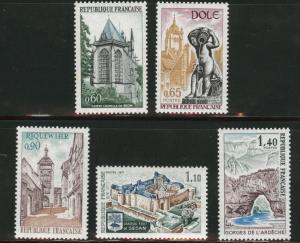 FRANCE Scott 1310-14 MNH** Tourism stamp set 1971 CV$2.50