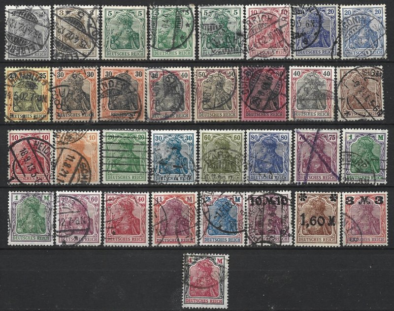 COLLECTION LOT 8272 GERMANY 33 STAMPS 1902+ CV+$49