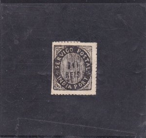 PORTUGUESE INDIA 10 r. (1871)   AF # 8 thick paper (espesso)   MNG