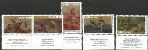 ISRAEL 616-620, MNH, C/SET OF 5 WITH TABS, WORK OF THE PIONEERS, 1976