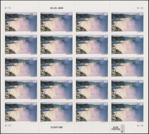 US C133 Airmail Niagara Falls 48c sheet V1111 (20 stamps) MNH 1999