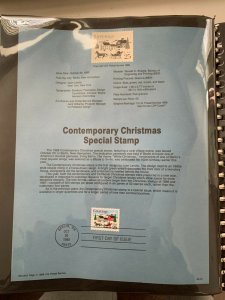 USPS Souvenir Page Scott 2400 1988 contemporary  Christmas special stamps