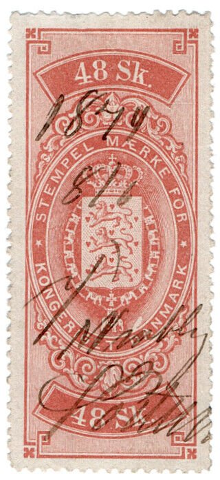 (I.B) Denmark Revenue : Stempel Maerke 48sk