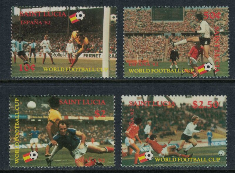 St. Lucia #578-81*  CV $6.90  World Soccer Cup