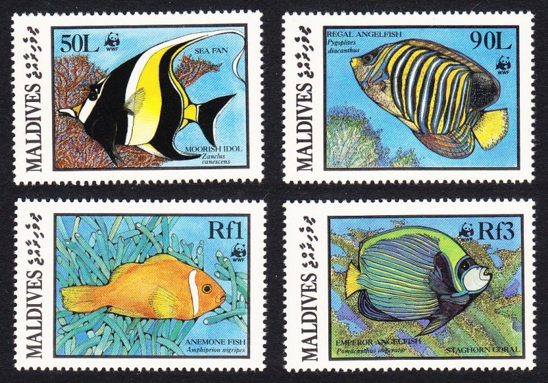 Maldives WWF Fish 4v SG#1183=1187 MI#1198-1201 SC#1185-1187+ 89