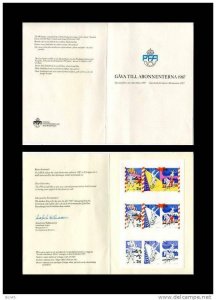 Sweden 1987  Booklet in Gift folder with 9 stamps Unused. Imperf.