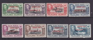 Falkland Is Scott 2L1-2L8, 1944 O/P Graham Land. VF MLH.  Scott $25 as MNH.
