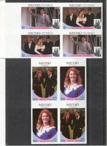 Tuvalu Niutao 49-52/MNH VF Royal Wedding imperf.