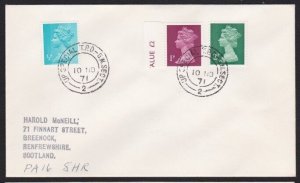 GB SCOTLAND 1971 cover UP SPECIAL TPO - GW SECT railway cds................A9257