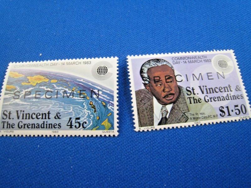 ST. VINCENT & THE GRENADINES  -  SCOTT #670 & 672     SPECIMEN   MNH   (gg)