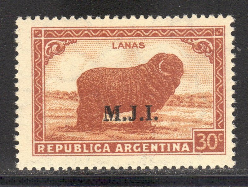 Argentina 1936 Sc#OD234D MERINO SHEEP (WOOL) M.J.I Single MNH