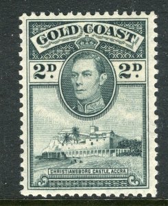 GOLD COAST; 1938 early GVI Pictorial issue Mint hinged 2d. value