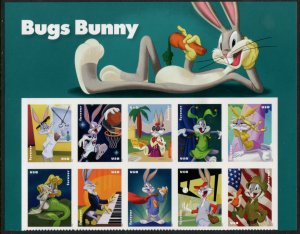 5503a US (55c) Bugs Bunny 80th Anniv SA, blk/10 MNH