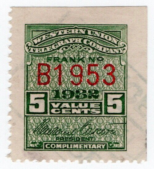 (I.B) US Telegraphs : Western Union 5c (1932)